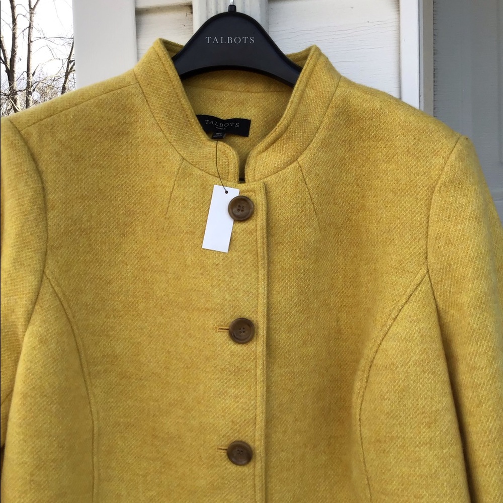 NWT Talbots Beautifully Made Yellow Wool Blazer - Picture 2 of 7